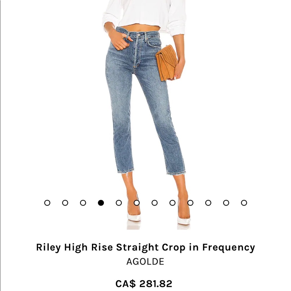 AGOLDE Women's Blue High Rise Straight Crop Jeans